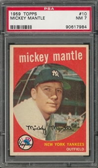 1959 Topps #10 Mickey Mantle – PSA NM 7